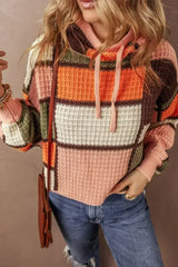 Drawstring Color Block Mock Neck Sweater - Femstylo