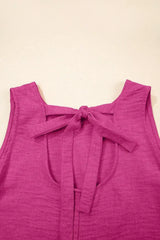 Ashleigh Blue Sleeveless Knot Backless Ruffle Hem Mini Dress - Femstylo