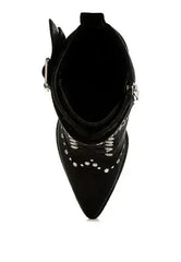 Punk Harness Boots - Studded High Heel Boots | Femstylo - Femstylo