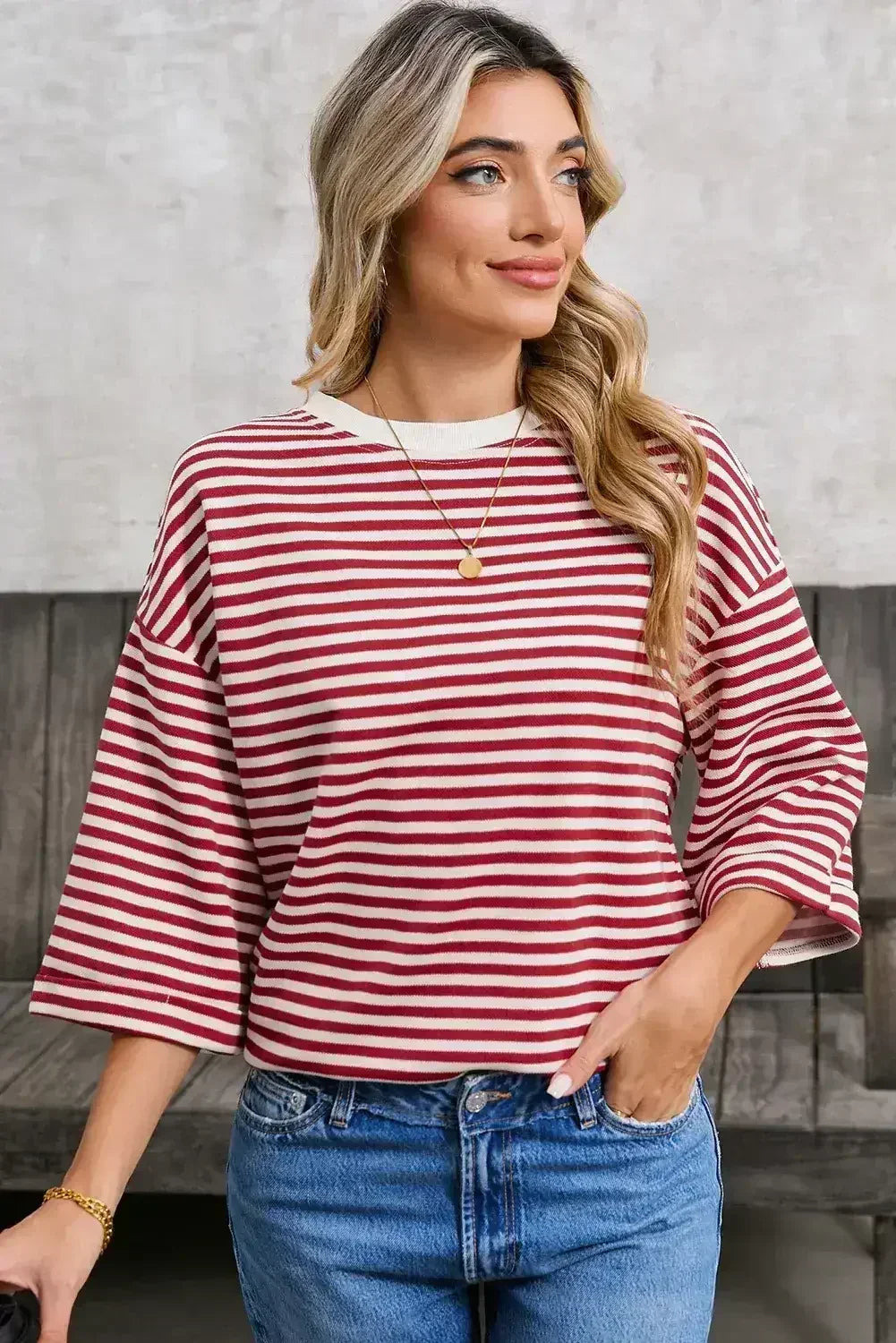 Black Stripe Bowknot Backless T-Shirt - Femstylo