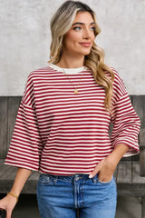 Black Stripe Bowknot Backless T-Shirt - Femstylo