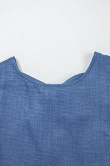 Ashleigh Blue Sleeveless Knot Backless Ruffle Hem Mini Dress - Femstylo