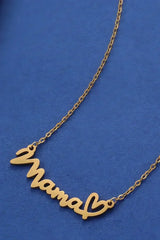 Gold Mama Letter Heart Pattern Necklace - Femstylo