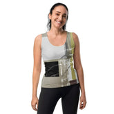 Women's Stretch Fit Tank Top - Abstract Brown Geometric Shapes - Femstylo