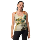 Women's Stretch Fit Tank Top - Rustic Botanical Plants - Femstylo