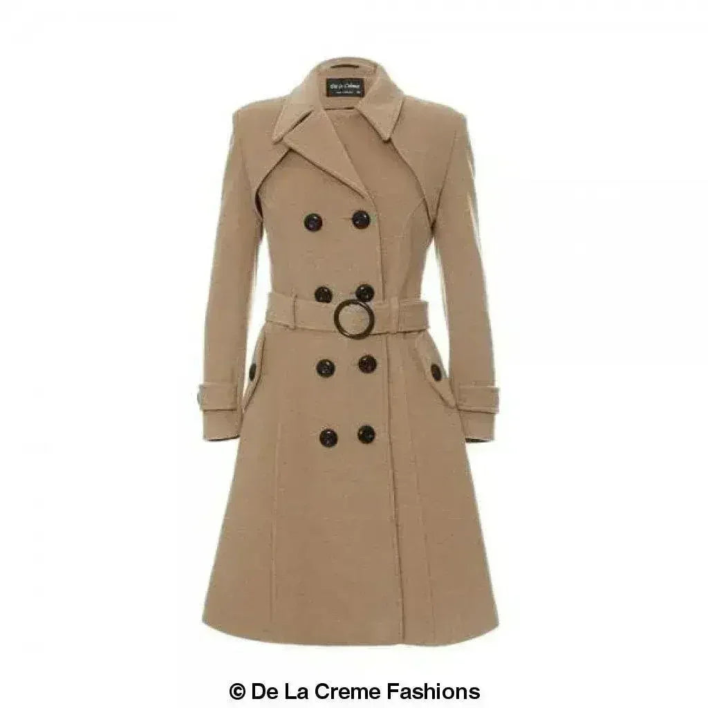 Wool Blend Double Breasted Coat (1201) - Femstylo