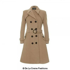 Wool Blend Double Breasted Coat (1201) - Femstylo