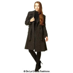 Wool Blend Double Breasted Coat (1201) - Femstylo