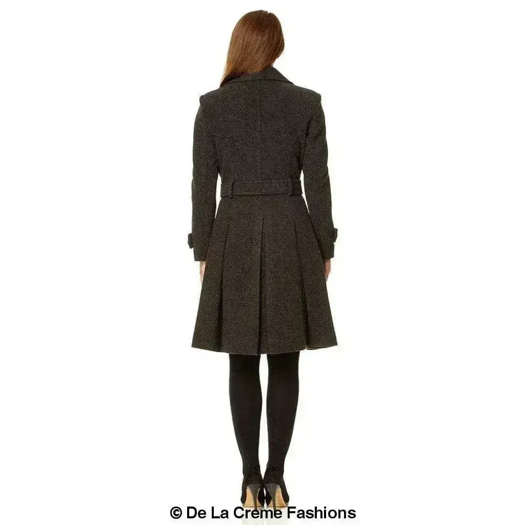 Wool Blend Double Breasted Coat (1201) - Femstylo