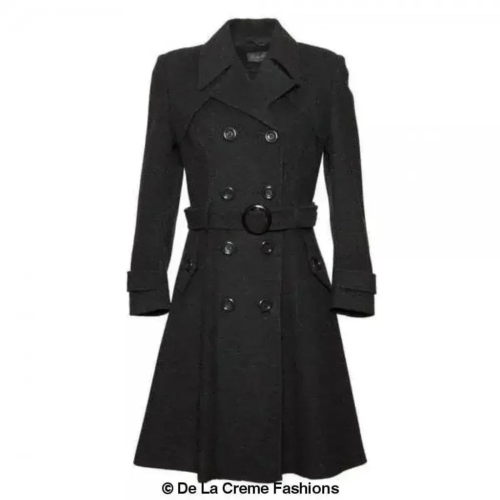 Wool Blend Double Breasted Coat (1201) - Femstylo