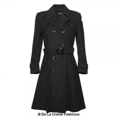Wool Blend Double Breasted Coat (1201) - Femstylo