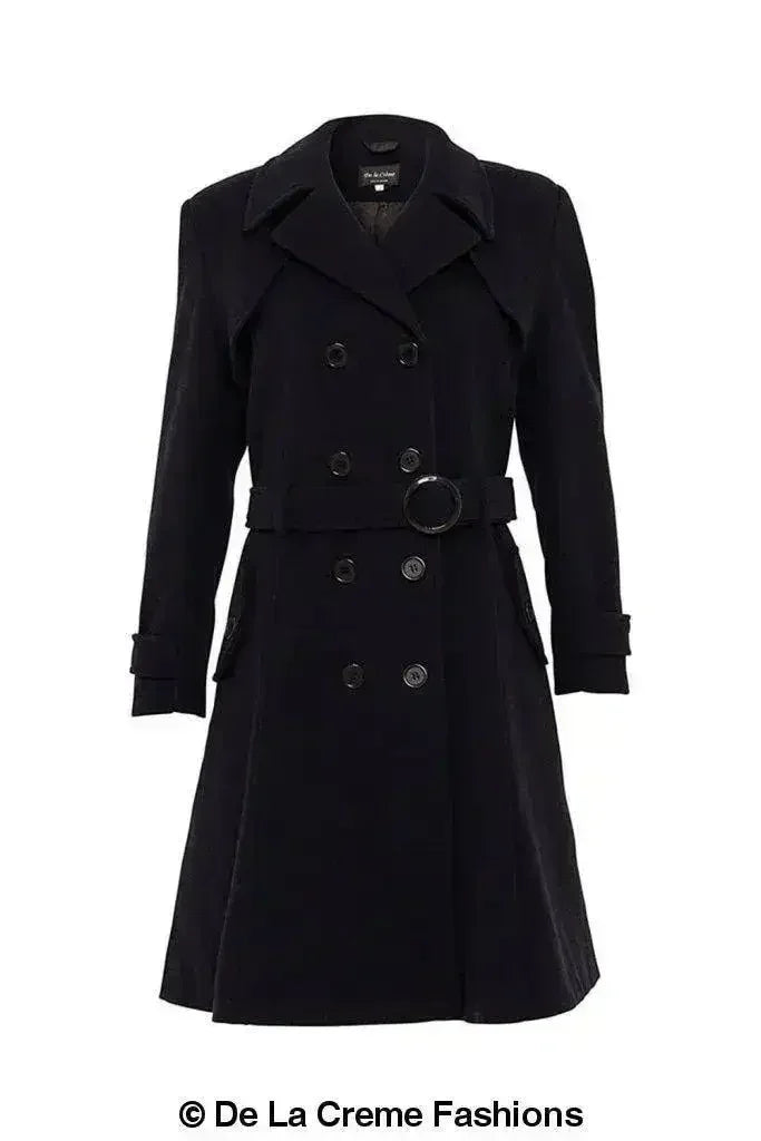 Wool Blend Double Breasted Coat (1201) - Femstylo