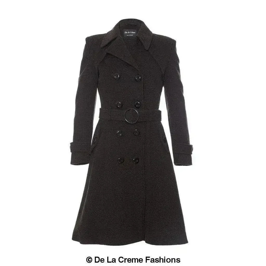Wool Blend Double Breasted Coat (1201) - Femstylo