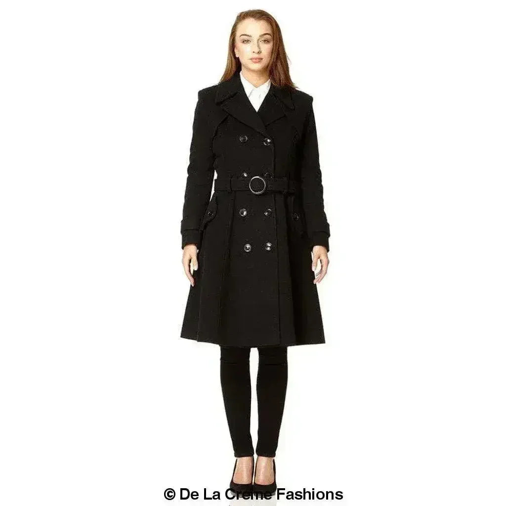 Wool Blend Double Breasted Coat (1201) - Femstylo