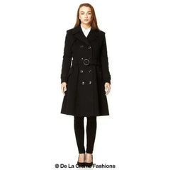 Wool Blend Double Breasted Coat (1201) - Femstylo