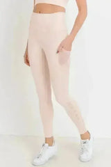 Highwaist Hybrid Mesh & Lattice Straps Full Pocket Leggings - Femstylo