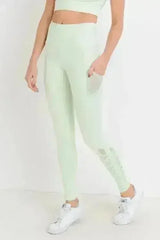 Highwaist Hybrid Mesh & Lattice Straps Full Pocket Leggings - Femstylo