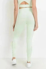 Highwaist Hybrid Mesh & Lattice Straps Full Pocket Leggings - Femstylo