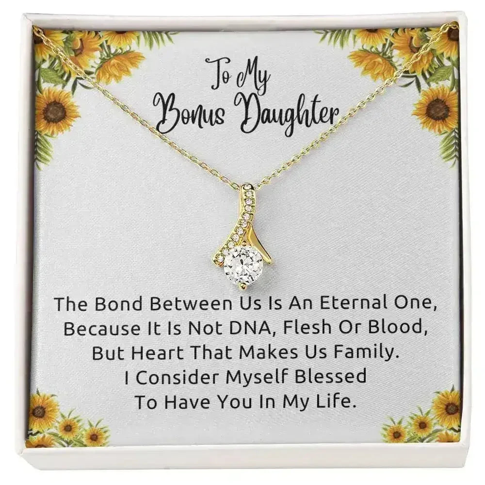 To My Bonus Daughter Necklace, Gift for Bonus Daughter, Step Daughter Birthday - Femstylo