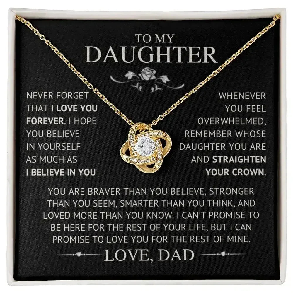 To My Daughter - Love Dad I Love Knot Necklace - Femstylo
