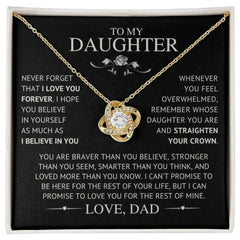 To My Daughter - Love Dad I Love Knot Necklace - Femstylo