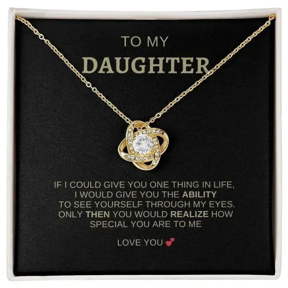To My Daughter | I Love You - Love Knot Necklace - Femstylo