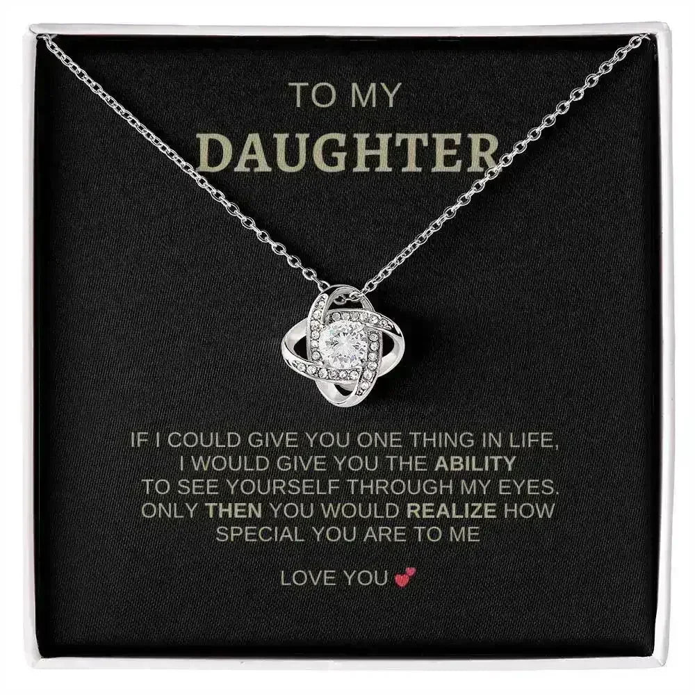 To My Daughter | I Love You - Love Knot Necklace - Femstylo