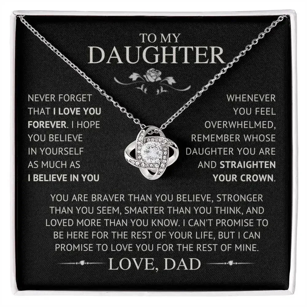 To My Daughter - Love Dad I Love Knot Necklace - Femstylo