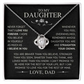 To My Daughter - Love Dad I Love Knot Necklace - Femstylo