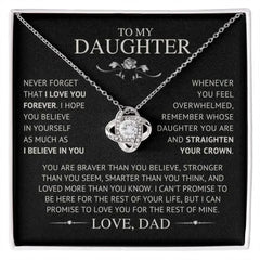 To My Daughter - Love Dad I Love Knot Necklace - Femstylo