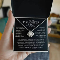 To My Daughter - Love Dad I Love Knot Necklace - Femstylo