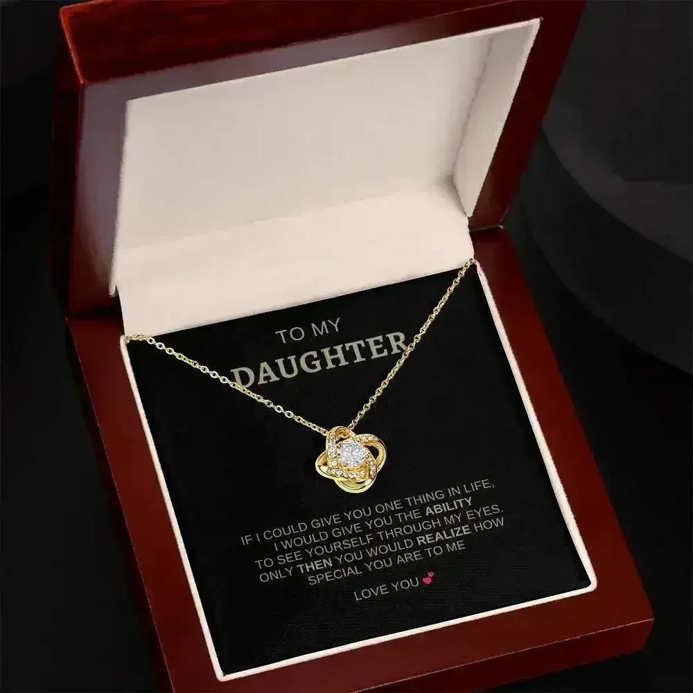 To My Daughter | I Love You - Love Knot Necklace - Femstylo