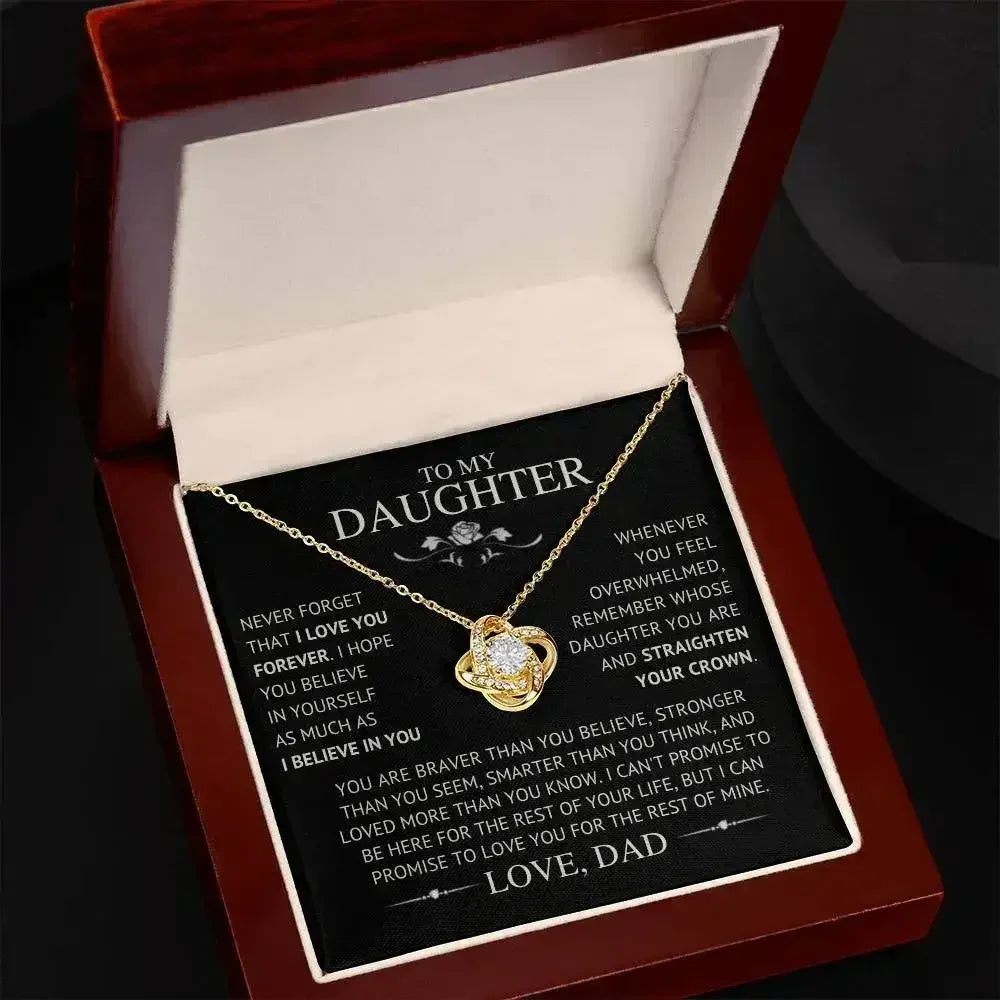 To My Daughter - Love Dad I Love Knot Necklace - Femstylo
