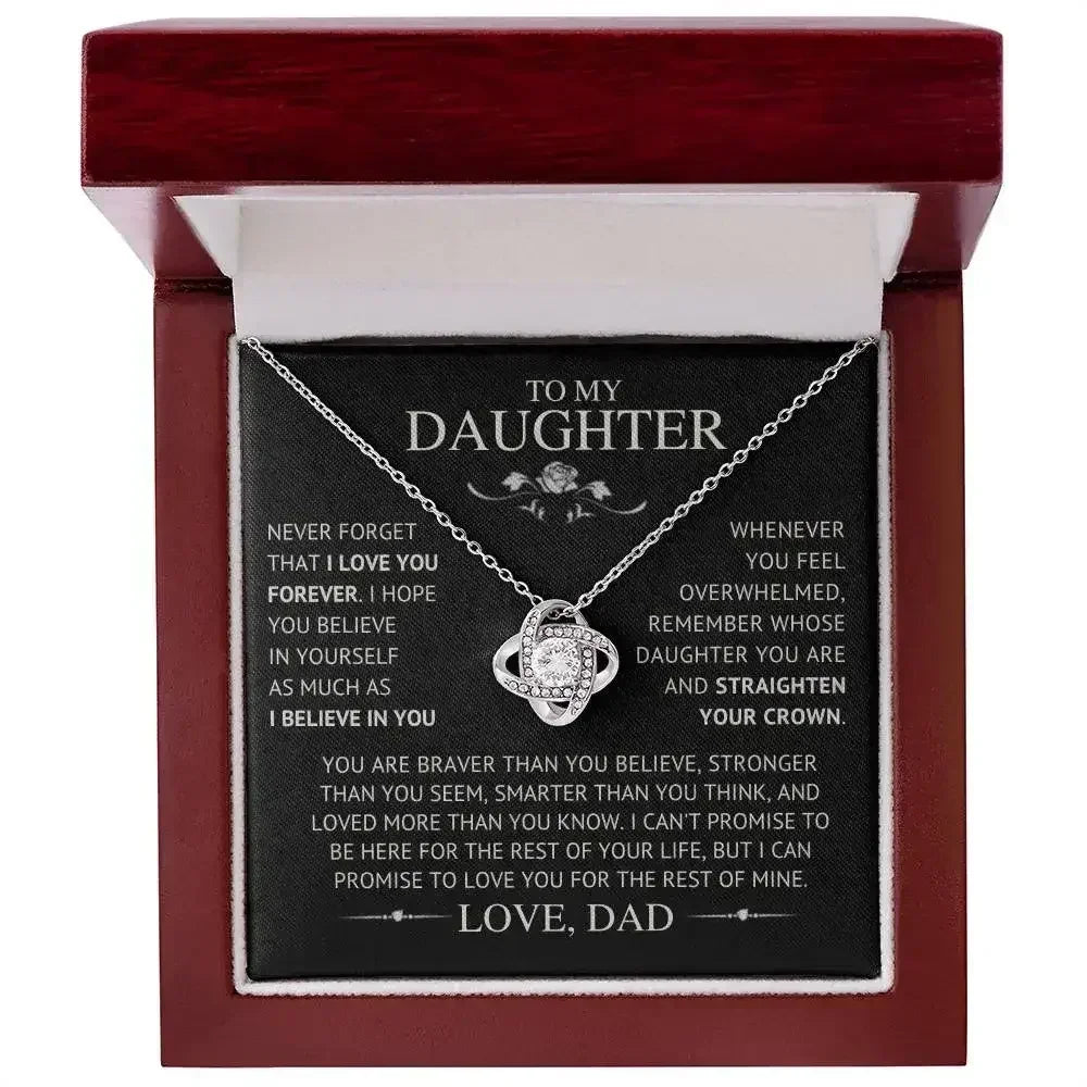 To My Daughter - Love Dad I Love Knot Necklace - Femstylo