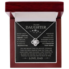 To My Daughter - Love Dad I Love Knot Necklace - Femstylo