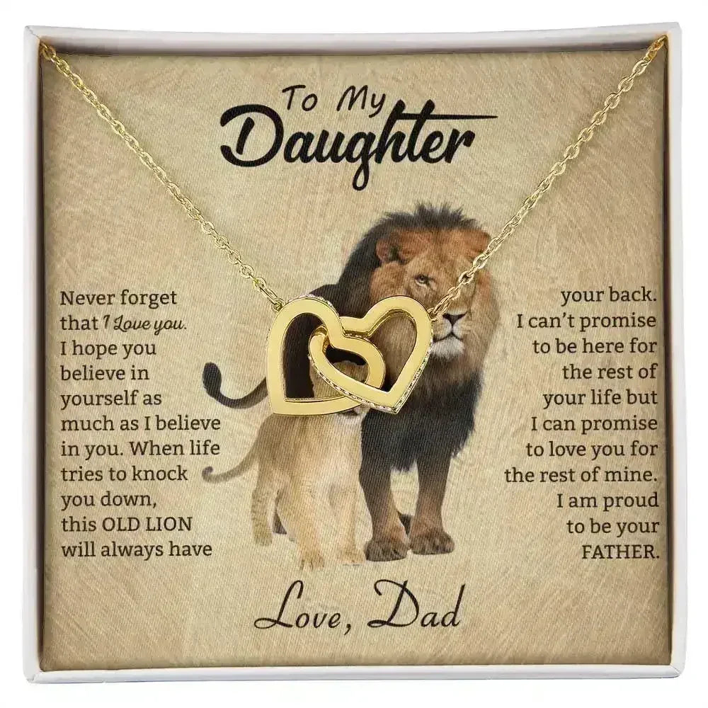To My Daughter Necklace from Dad - Never forget that I love You, Lion Necklace - Femstylo