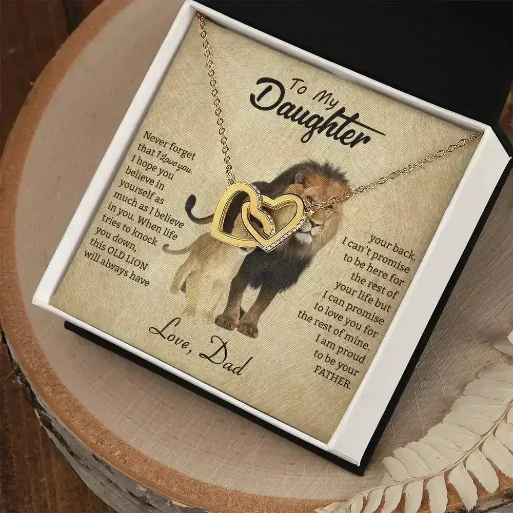 To My Daughter Necklace from Dad - Never forget that I love You, Lion Necklace - Femstylo