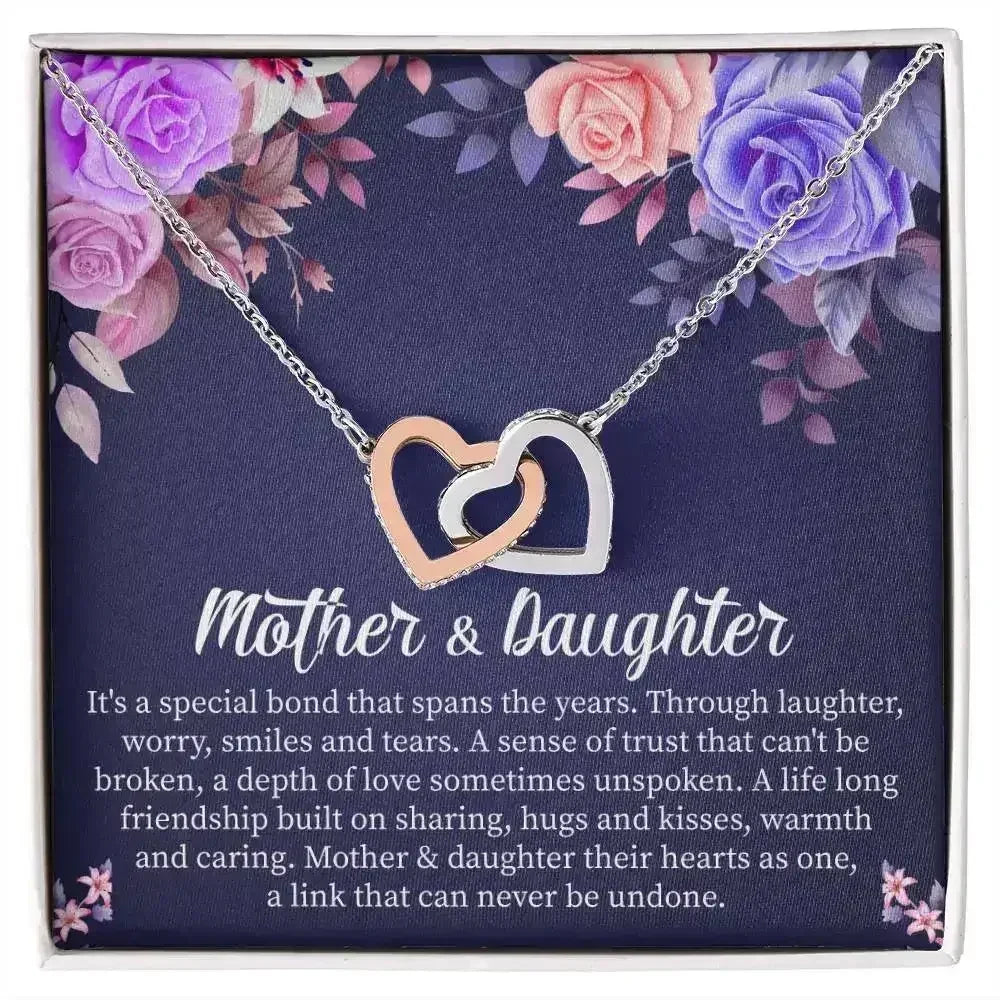 Mother Daughter / Necklace with Message Card and Gift Box - Femstylo