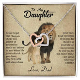 To My Daughter Necklace from Dad - Never forget that I love You, Lion Necklace - Femstylo
