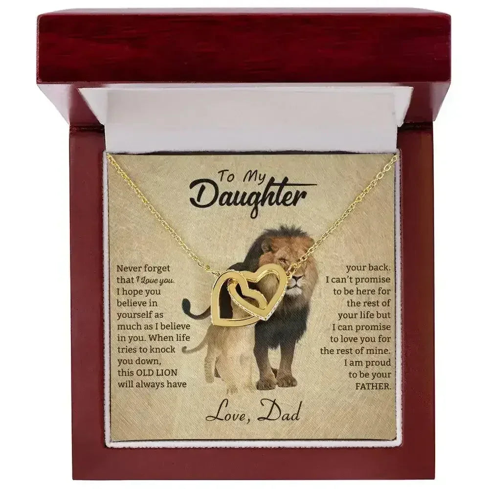 To My Daughter Necklace from Dad - Never forget that I love You, Lion Necklace - Femstylo