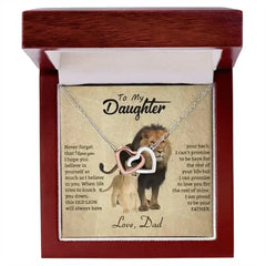To My Daughter Necklace from Dad - Never forget that I love You, Lion Necklace - Femstylo
