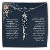 Birth Flower Necklace With Name I No Rain - No Flowers | Unique Jewelry for Daughter from Dad - Femstylo