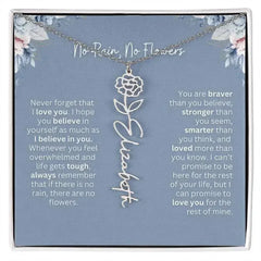 No Rain - No Flowers | Birth Necklace | Name Necklace | Custom Gift from Dad to Daughter and Bonus Daughter - Femstylo