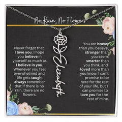 Inspirational No Rain No Flowers Necklace - Femstylo