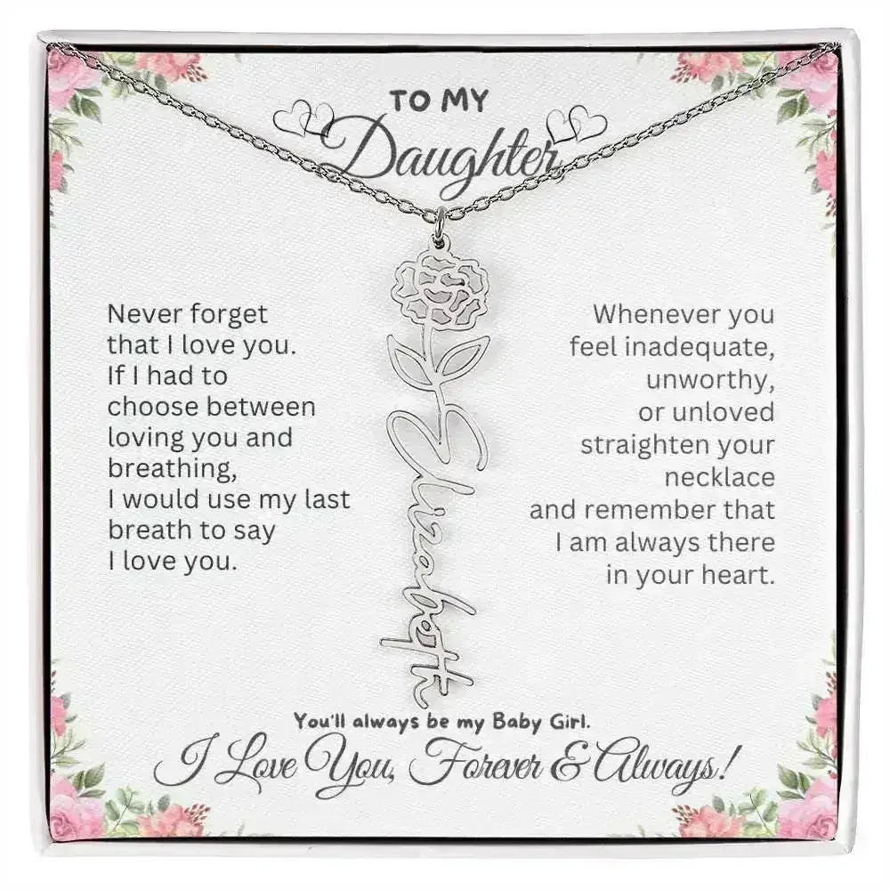 To My Daughter I Birthday Gift I Christmas Present I Birth Necklace I Name Necklace - Femstylo