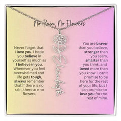 No Rain - No Flowers I Birth Necklace I Name Necklace I Pink - Femstylo