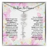 Birth Flower Necklace With Name I No Rain - No Flowers | Special Gift for Granddaughter - Femstylo