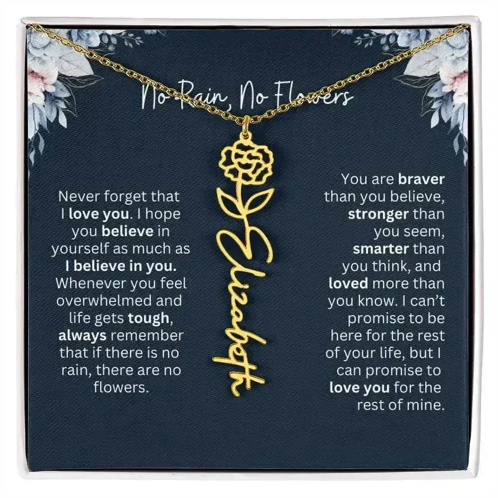 No Rain - No Flowers | Birth Necklace | Name Necklace | Special Gift from Dad to Daughter - Femstylo