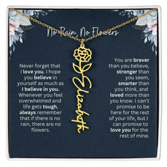 No Rain - No Flowers | Birth Necklace | Name Necklace | Special Gift from Dad to Daughter - Femstylo