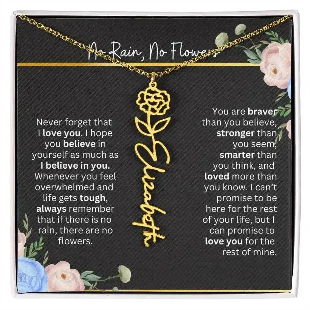 Inspirational No Rain No Flowers Necklace - Femstylo